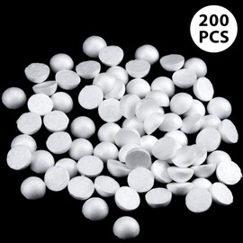 200 Pack Half Foam Balls 0.8 Inch Half Sphere Solid Blank Foam Balls for Art Decoration Polystyrene Hemispherical Small Craft Foam Balls for Easter Sphere Foam Ball for School DIY Projects