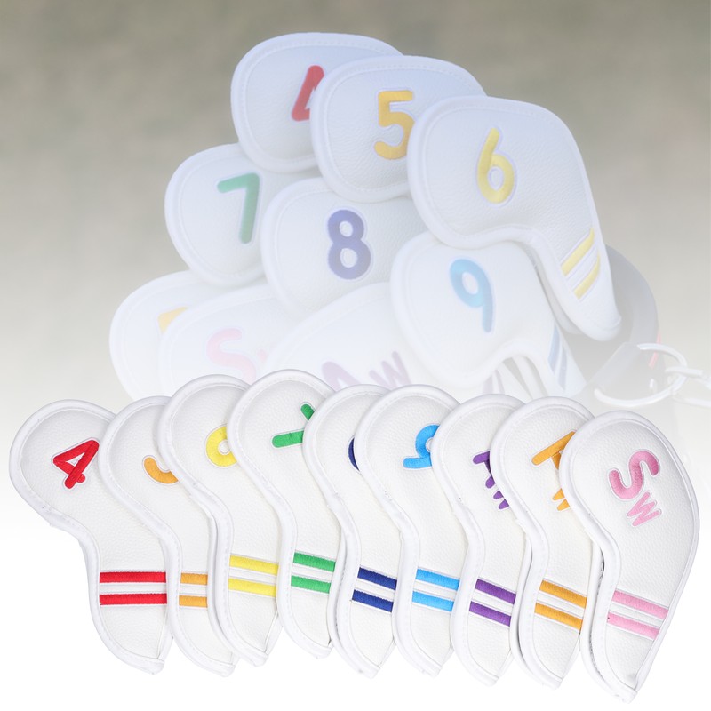 Golf Iron Cover Leather Golf Iron Head Covers Headcover Colorful