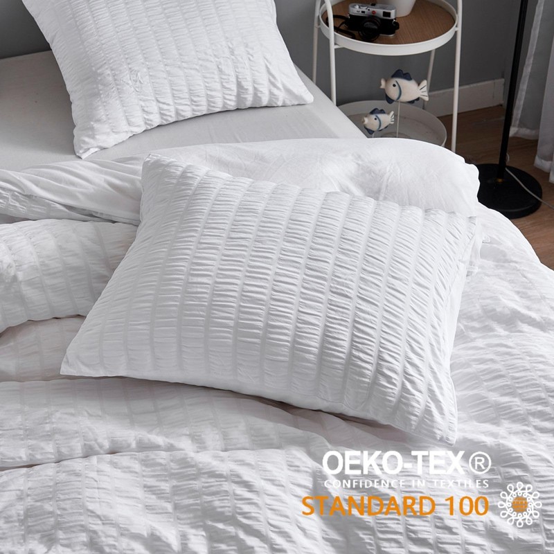 Freyamy Seersucker Bed Linen (135 x 200 cm), 2-Piece Set,