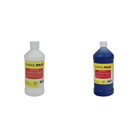 Casafoyer Washable Tempera Paints Combo Kit, White and Blue, for School and Arts and Crafts Use