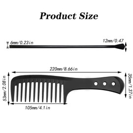 Wide Tooth Comb, Hair Detangling Comb, Anti-Static Carbon Comb, Styling Comb for Curly Hair, Long Hair, Wet Hair in all Types