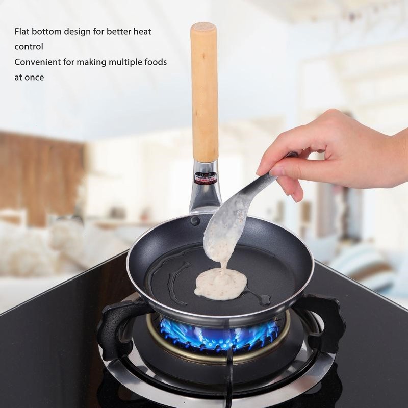 Black Non Stick Pan Household Frying Pan Portable Cooking Pan