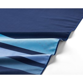 Fit-Flip Beach towel - large microfibre towel - lightweight, compact and super absorbent - sand free quick dry towel, 100% recycled microfibre travel towel - Clean Stripes 200x90cm