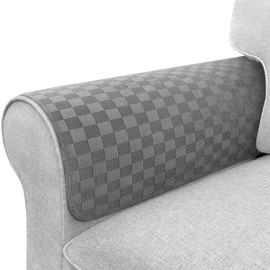 Madelegano Couch Arm Covers, Sofa Arm Covers, Waterproof Armrest Cover for Sofa, Loveseat, Armchair, Anti-Slip Recliner Arm Cover, Headrest Cover, Arm Chair Covers Set of 2 (Dark Gray, 22"×18")