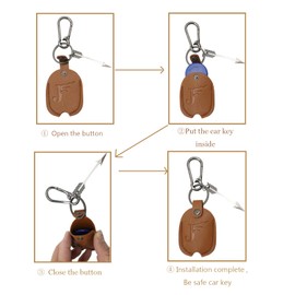 LVYOUME Premium Car Key Cover -nitial Letter Keychain| Leather Key Sleeve for Broken Keys, Universal Key Sleeve Caps for House & Car Keys