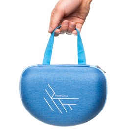 PowerLocus Hard Carry Case for Headphones – Compatible with PowerLocus P1/P2/P4/P6/Marshall/House of Marley/Beats by Dre– Portable Travel Carrying Bag (Blue Fabric)