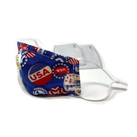 Maskara by BengC Democrat Buttons USA Patriotic Stars Donkey Blue Adult Face Mask w/Breathing Vent + 2 Carbon Filters
