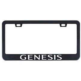 Auggies Genesis Sport Coupe Black Stainless Steel Black License Plate Frame Cover Holder Rust Free with Caps and Screws (2)