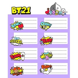 Erik Aufkleber BT21 - Etiketten Selbstklebend zum Beschriften - Offizielles BT21- Merchandising