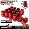 ARROW 24x Red M14x1.5 OEM Factory Style Lug Nut 7/8"
