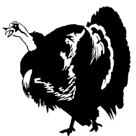 Turkey Tom Decal – Turkey Hunting Decal – 7010 (Medium, Black)