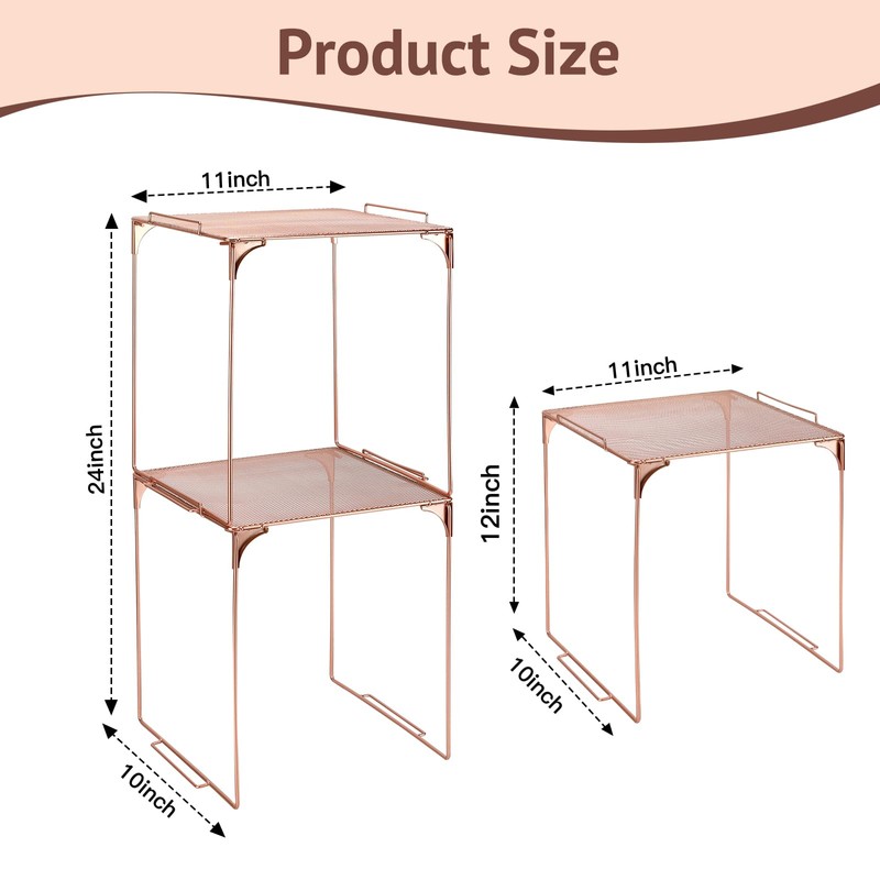 AUECOOME Locker Organizer Shelf Stackable Extra Locker Shelf for School