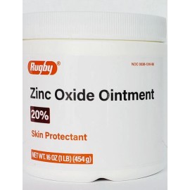Rugby Zinc Oxide Ointment for Diaper Rash 1lb Jar -4 Pack