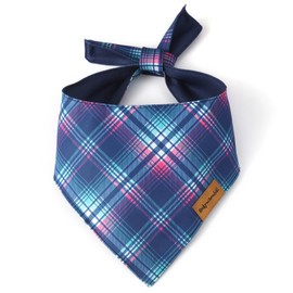 Rocky and Snowball Dog Bandanas, Pet Bandanas for Dogs - Puppy Bandana, Reversible Scarf, Soft & Breathable, Dog Scarf for Medium & Large Dogs - Plaid/Tartan, Small