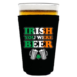 Irish You Were Beer Pint Glass Coolie