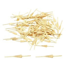 PATIKIL 34mm/1.34" Chandelier Bowtie Clips, 100Pcs Copper Chandelier Connectors Clips for Fastening Crystals Parts, Chandelier Replacements, Golden