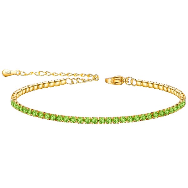 VIVILE Anklet for Women, 925 Sterling Silver, Sparkling 2 mm