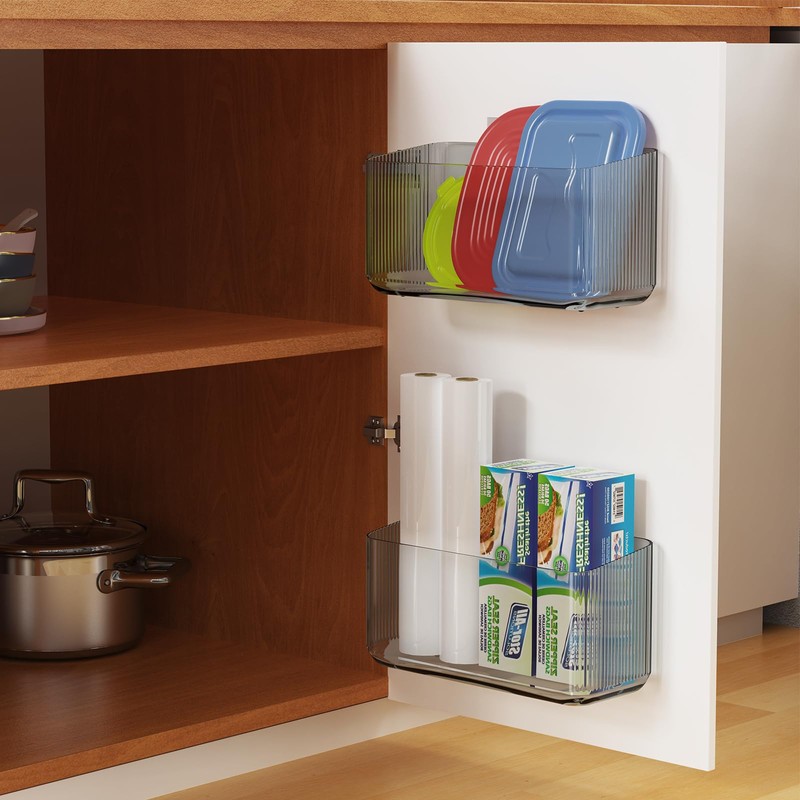 MaraFansie 2 Pack Plastic Lid Organizers Inside Cabinet for Kitchen