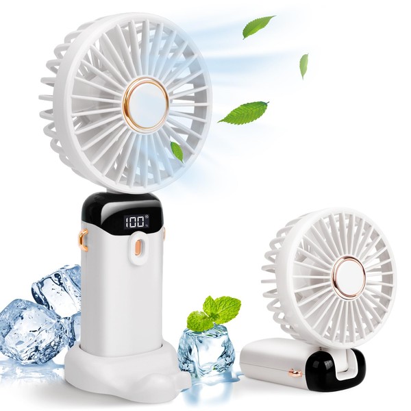 JUANANIUG Portable Handheld Fan 5000mAh Rechargeable: Stylish LED Digital Display