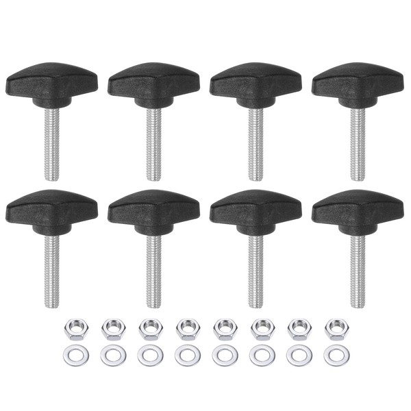 HARFINGTON 8pcs Tee Wing Knobs M6 x 35mm Metric Thread