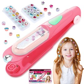 Hair Gem Stamper Kit,Hair Styling Tool with Reusable Shining Diamonds Bling Hair Jewels for Girls Toys Quick Gems Hair Jeweler Hair Bedazzler Birthday Gifts Toys for Girls Ages 3-12