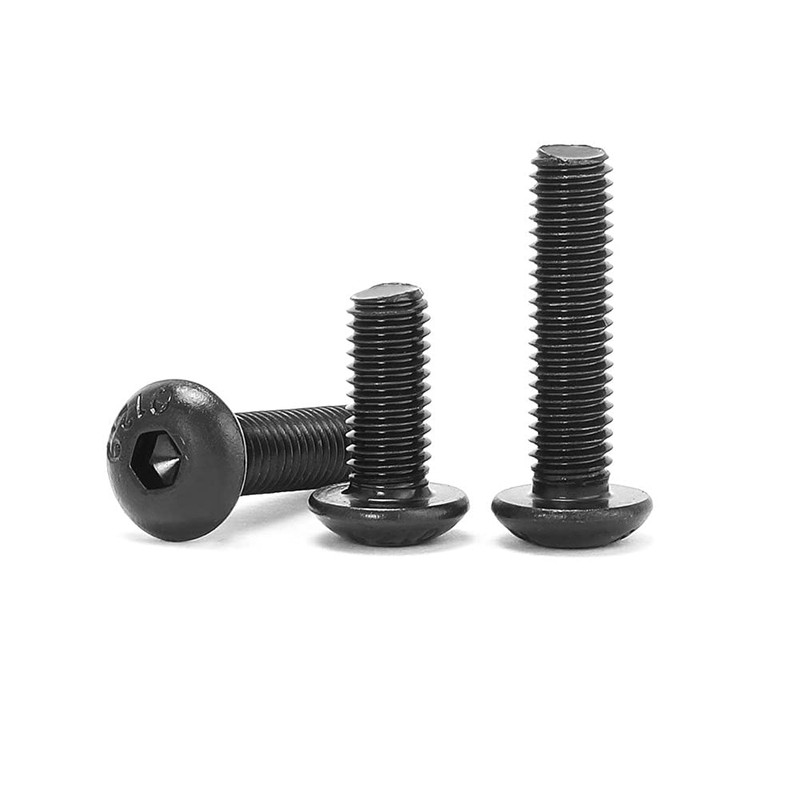 ANSIEDIO M4 Hex Socket Button Machine Screws Bolts, Black High