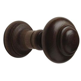 Pair of Wooden Curtain Stem Holdbacks Walnut