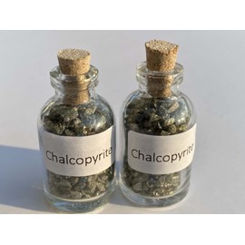 Chalcopyrite Peacock Ore Crystal Mini Gemstone Bottles, Many Different Crystals available! (Chalcopyrite Peacock Ore)