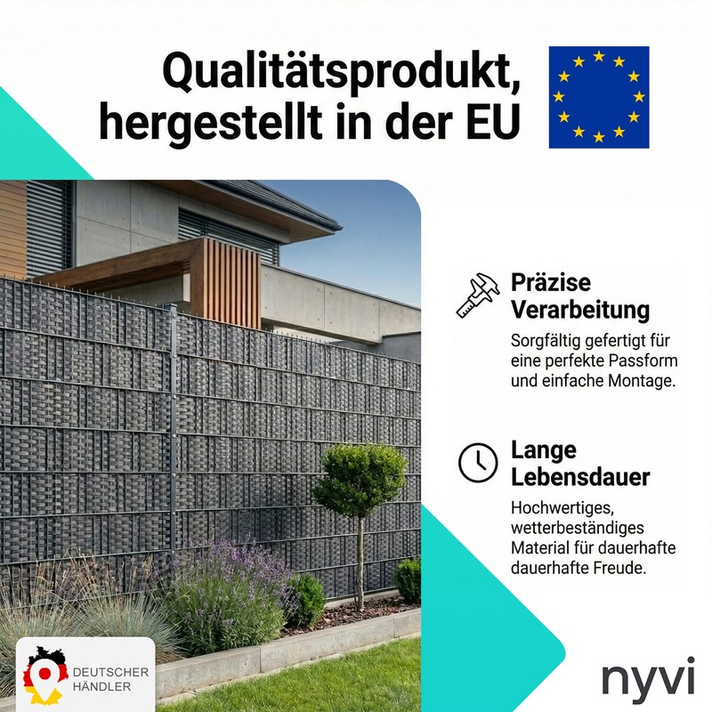 NYVI Polyrattan Privacy Screen Strips Privafence Anthracite 255 x 19