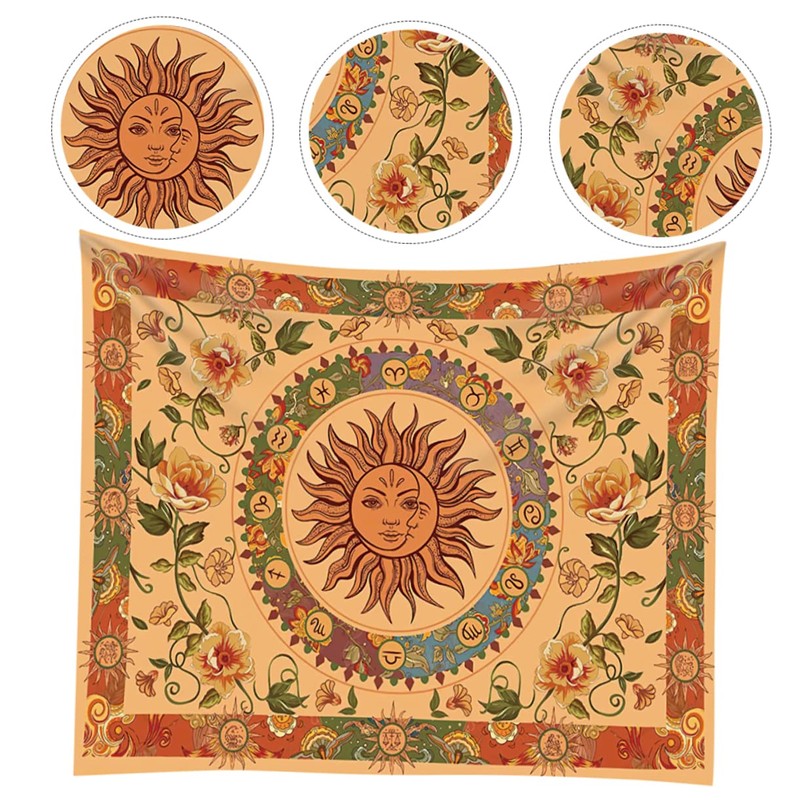 Ciieeo Bohemian Sun Moon Tapestry Artistic Wall Hanging for Home