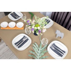 NIBLO Tablecloth, Table Runner, Table Linen, Table Decoration, Tablecloth (Beige, Tablecloth - 140 x 240 cm)