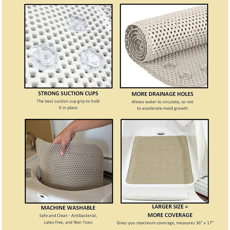 Deluxe Bathtub Mat Non Slip, Soft Foam Bath Mats for
