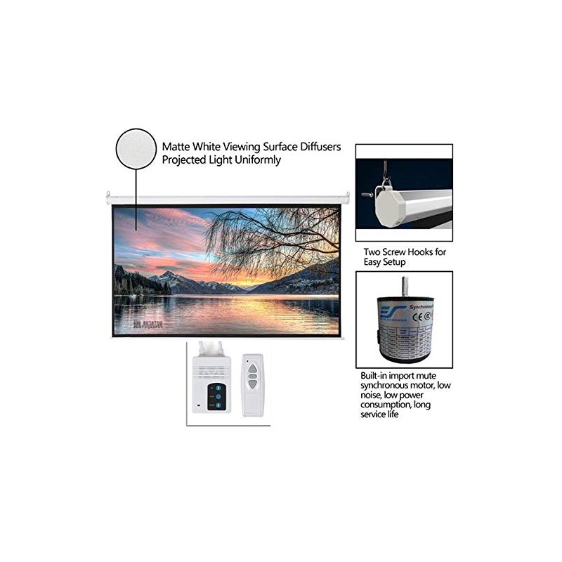 Motorized Projector Screen 16:9 80" x 45" Display Motorized Wall
