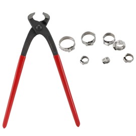 YaeTool 7-21mm 304 Stainless Steel Single Ear Hose Clamps 70 Pcs with Plier