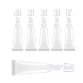 Quacc 6 PCS Empty Lip Gloss Tubes 8ml Clear Soft Mini Cosmetic Containers Refillable Lip Balm Squeeze Tube for DIY Lip Gloss Balm Makeup Travel Toiletries