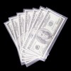 100 Pack Paper Money Holders with Plastic Storage Case, Clear