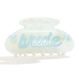 LILIE&WHITE Acrylic Bridal Hair Clips For Women With Blue Letter Bow Design Fashion Monogram Bridemaid Claw Clips Bow Bride Accessory Cute Alphabet Wedding Hair Claws