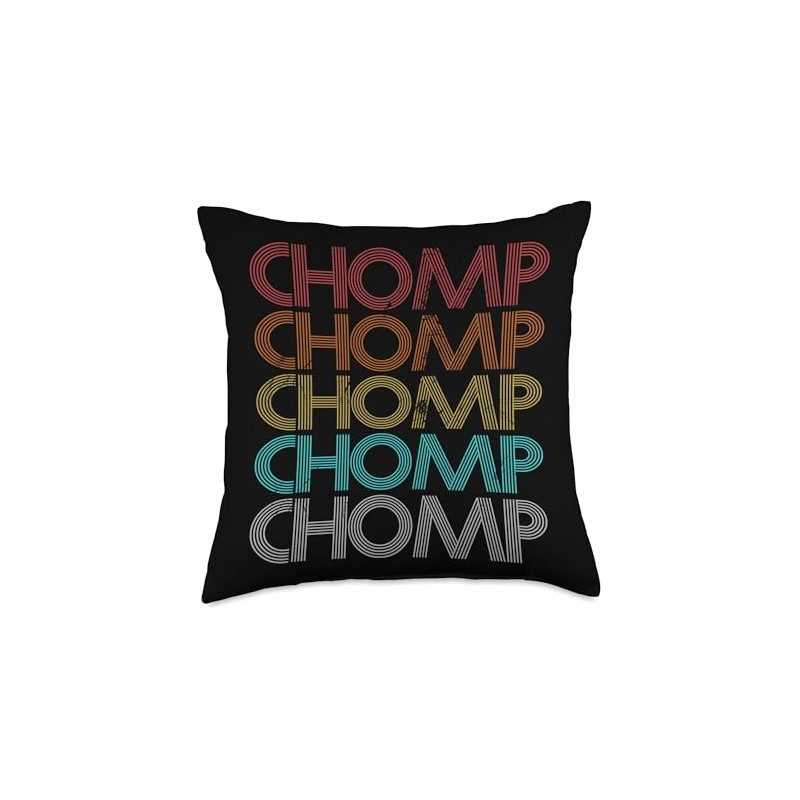 Retro Vintage Chomp Throw Pillow