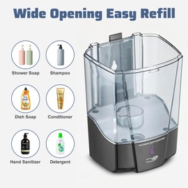 4 Pack Automatic Soap Dispenser Wall Mount,Touchless Liquid Soap Dispenser,Battery Operated,600 ml / 20 oz Commercial Hand Detergent Dispenser for Office Home Kitchen School Bathroom Hotel Restaurant