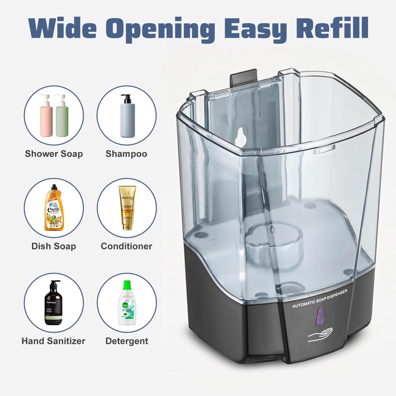 4 Pack Automatic Soap Dispenser Wall Mount,Touchless Liquid Soap Dispenser,Battery