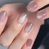 Qsnidy Press On Nails Squoval, Mauve Gray Velvet Press on