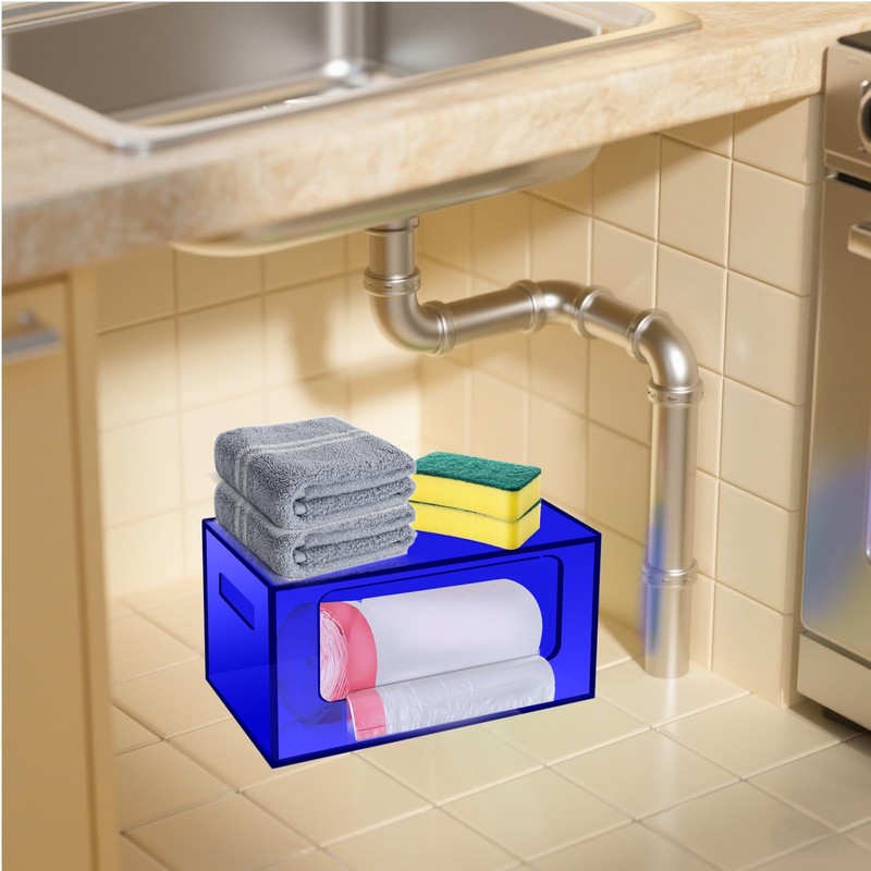 HappyDino Stackable Trash Bag Holder Dispenser Under Sink Extra Large