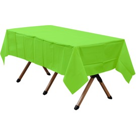 dinexlence 2 Pack Lime Green Premium Plastic Tablecloth Rectangle 54 x 108 Inches Reusable Apple Fruit Green Decorative Table Cover for Dining, Wedding, Party, Indoor and Outdoor use