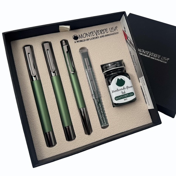 Monteverde Ritma 3+2 Piece Gift Set, Green - Includes Flex