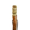 Dark wood Walking Stick with Owl Carving, Hand-Carved - Up