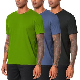Nutria Mens Dry Fit Workout Shirts 3 Pack Short Sleeve Gym Athletic Running Tees Moisture Wicking Light Breathable Cool U18