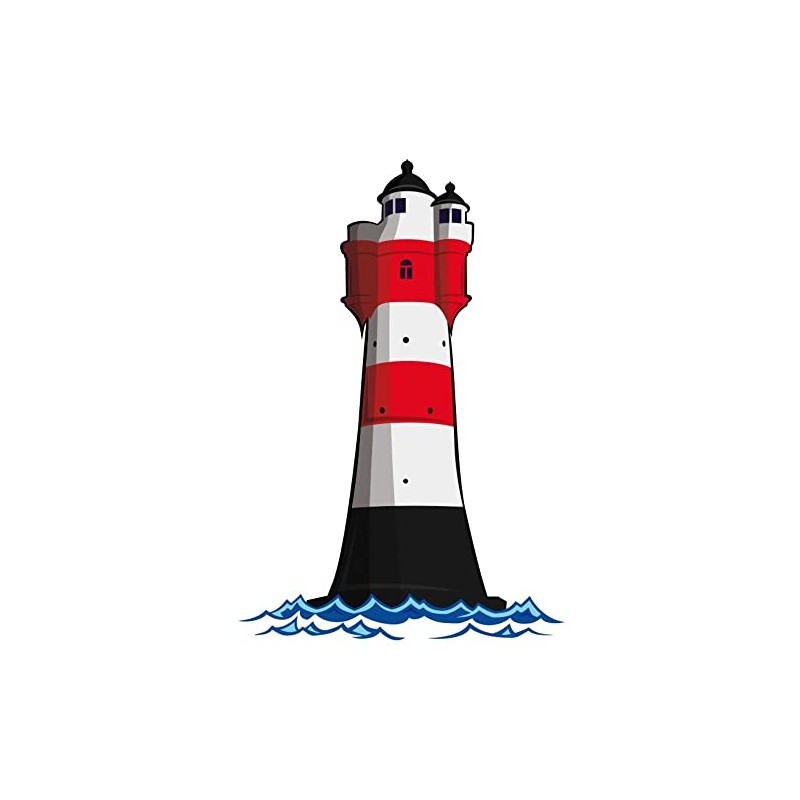 Samunshi® Sticker Lighthouse Red Sand German Bay Beacon 10 x