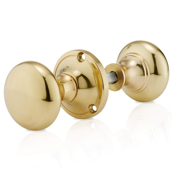 XFORT® Polished Brass Victorian Rim Knob, Sturdy Solid Brass Rim