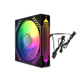 120mm ARGB Case Fan, RGB Fan 5V 3 Pin Addressable Cooler Fan, CPU Computer Water Cooler LED Cooling Case Fan, Up to 2000RPM Cooling Fan for CPU Cooler (Reverse Blade Black)