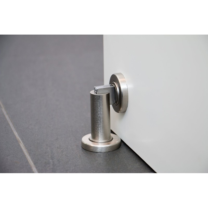 Stoppwerk Magnetic Door Stop - Antique-Look Stainless Steel Door Stopper